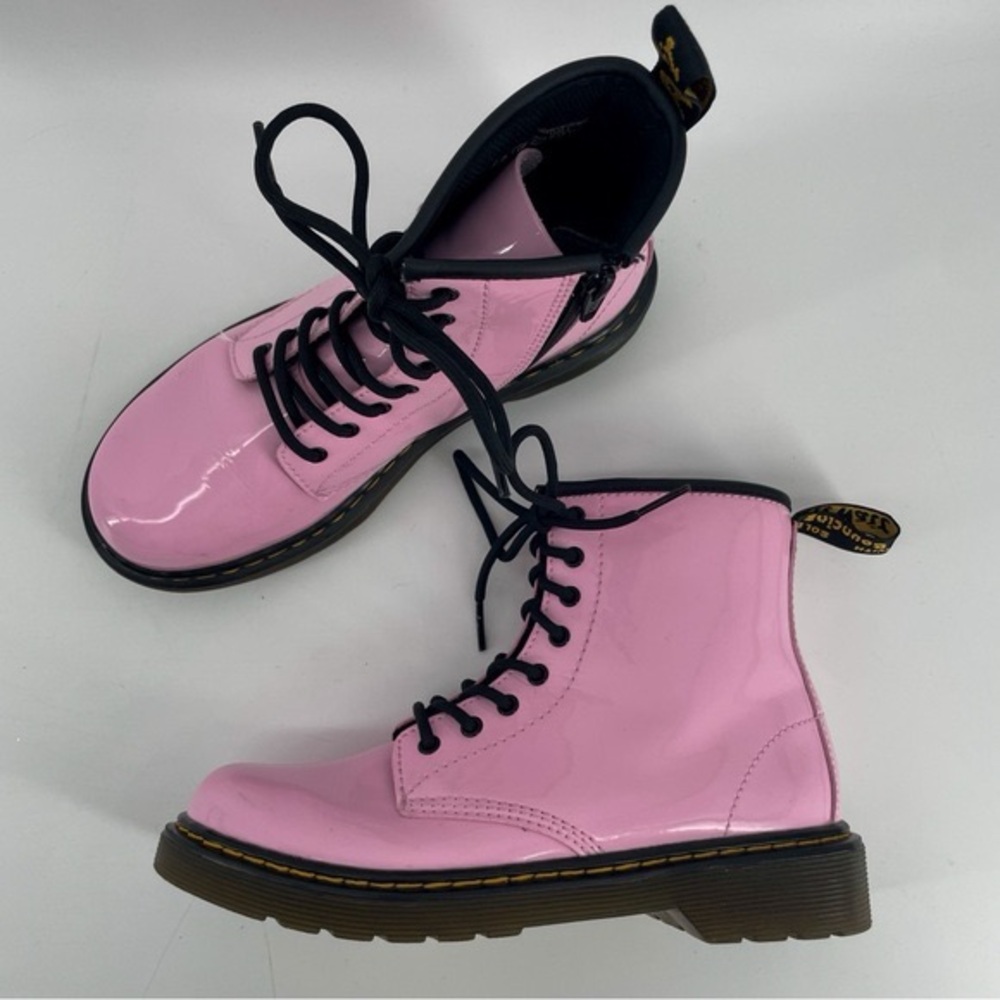 Dr. Martens Glossy Pink Combat Boots